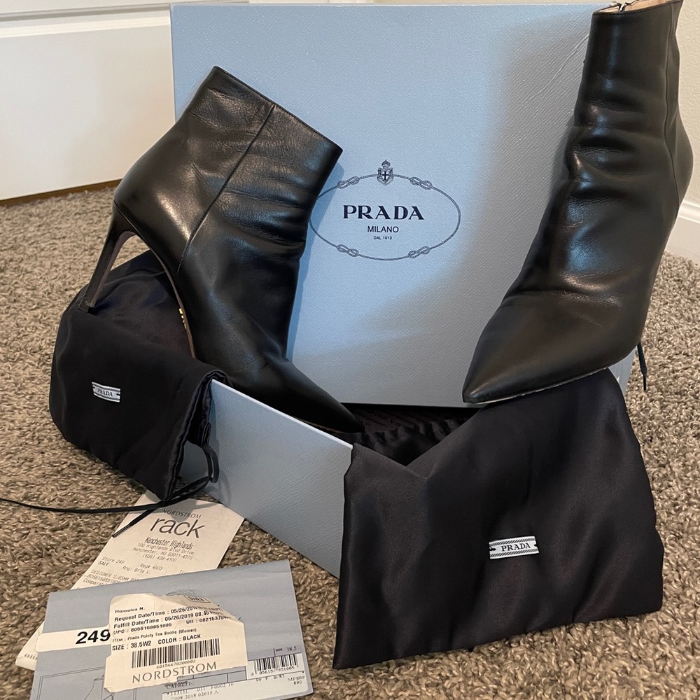 EUC PRADA ankle stiletto bootie